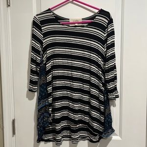 Anthropologie Puella pattern play striped tunic size large